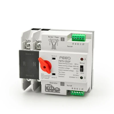 AC ATS dvigubo maitinimo šaltinio automatinis jungiklis 2P raudona